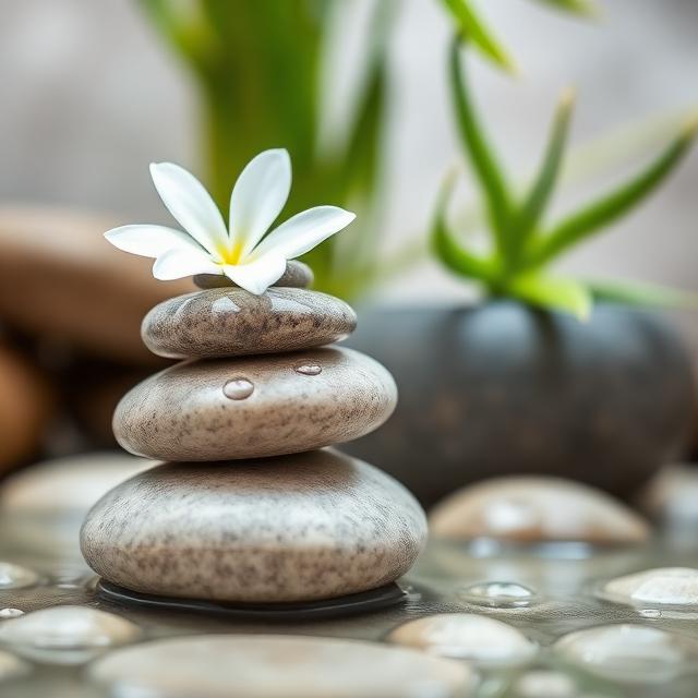 Kamienie zen i bambus